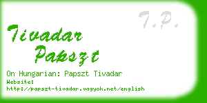 tivadar papszt business card